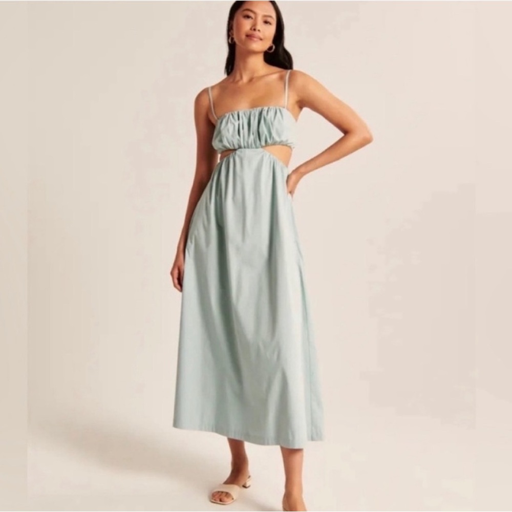Abercrombie & Fitch Sky Blue Cut Out Maxi Dress